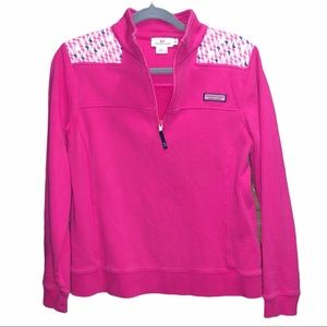 Vineyard Vines Pink Pullover Quarter Zip Jacket